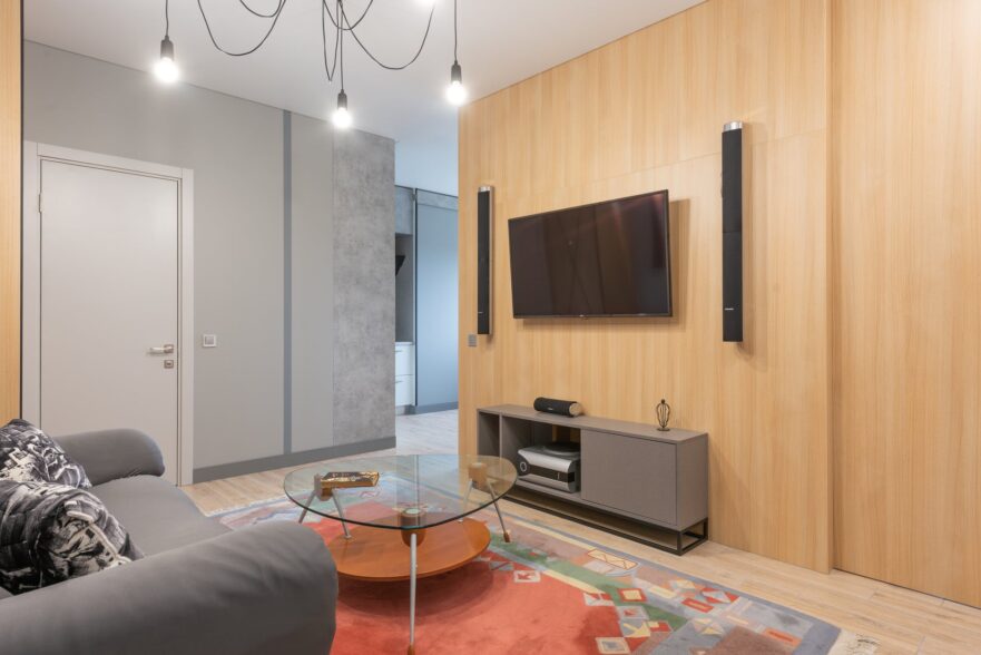 modern living room with stylish interior